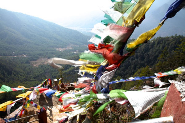 prayer flags fluttering in the wind